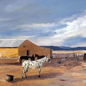 Horses in Karoo painting